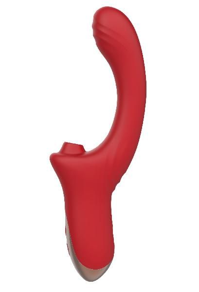 Красный вагинально-клиторальный вибратор от Secwell