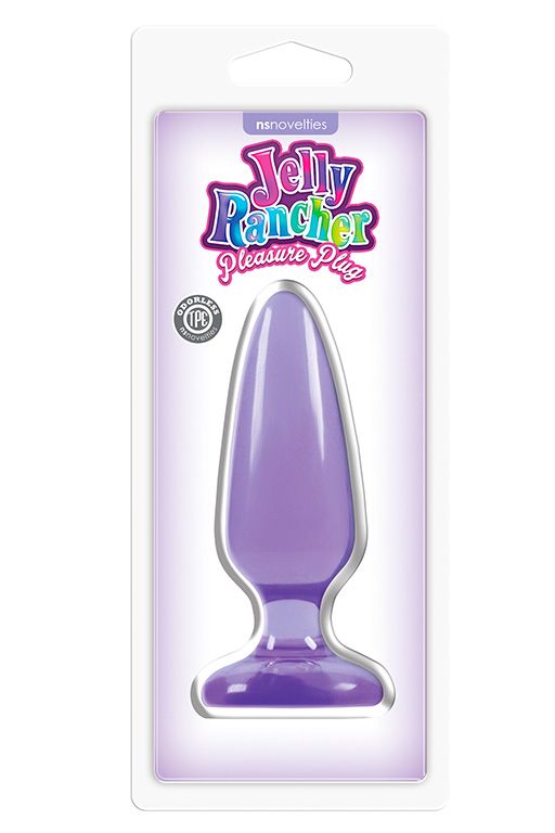 Фиолетовая средняя анальная пробка Jelly Rancher Pleasure Plug Medium - 12,7 см. от NS Novelties