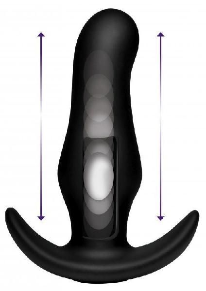 Черная анальная вибропробка Kinetic Thumping 7X Prostate Anal Plug - 13,3 см. от XR Brands