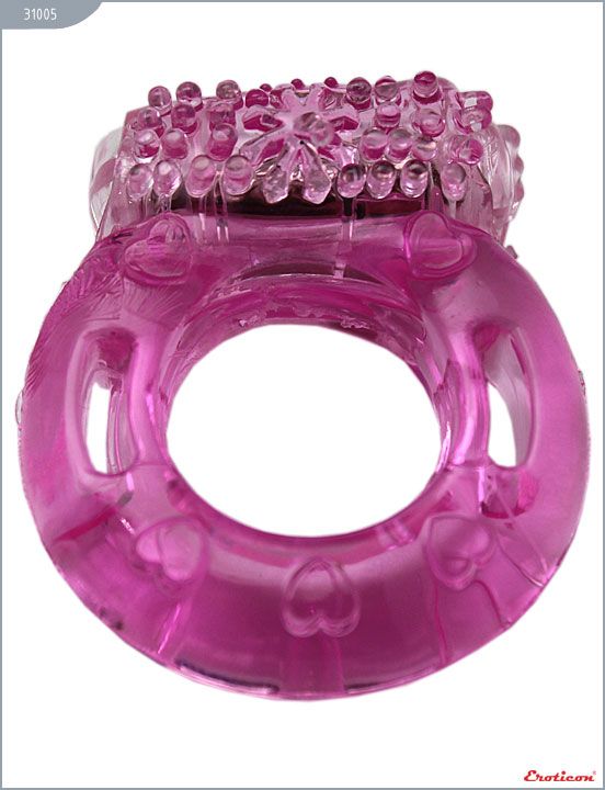 Эрекционное кольцо с виброэлементом и пупырышками от Eroticon