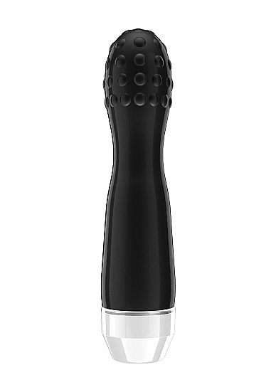 Чёрный вибратор Lowri с покрытой шишечками головкой - 15 см. от Shots Media BV