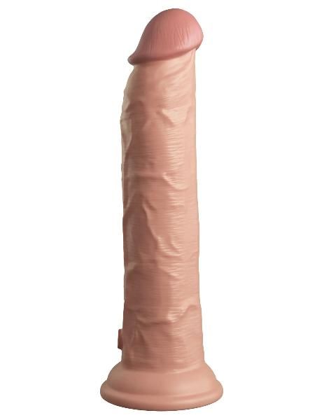 Телесный вибратор-реалистик на присоске 9’’ Vibrating Silicone Dual Density Cock - 24,8 см. от Pipedream