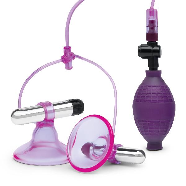 Вибропомпы для сосков Vibrating Nipple Suckers with Quick Release от Lux Fetish