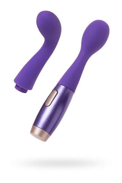 Фиолетовый вибратор Le Stelle PERKS SERIES EX-1 с 2 сменными насадками от Le Stelle
