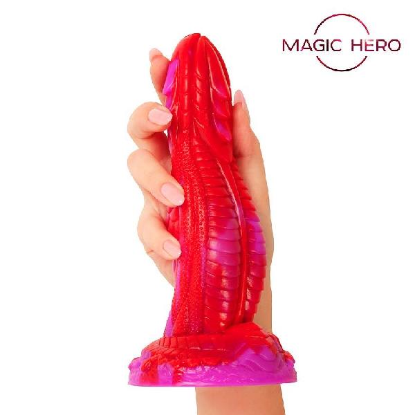 Красный фантазийный фаллоимитатор с чешуйками - 20 см. от Bior toys
