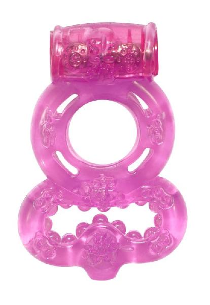 Розовое эрекционное кольцо Rings Treadle с подхватом от Lola toys