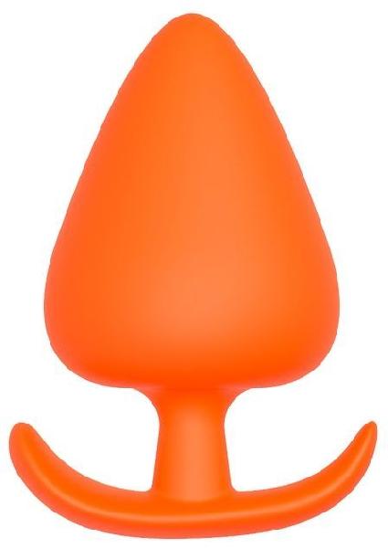 Оранжевая анальная пробка PLUG WITH T-HANDLE - 7,7 см. от Dream Toys