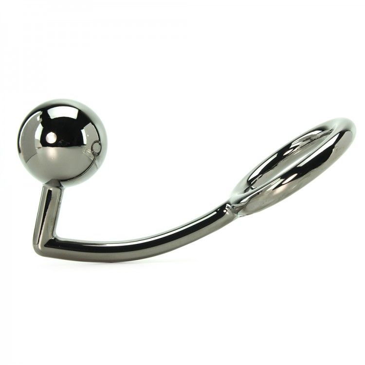 Эрекционное кольцо с анальным шаром из металла от XR Brands