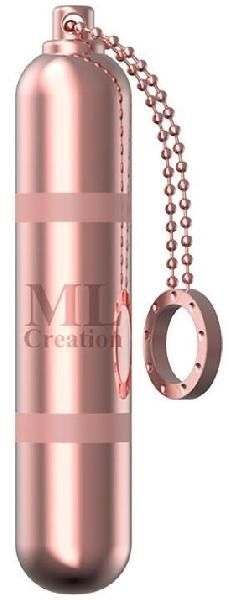 Розовый мини-вибратор на цепочке Glittering Bullet - 9 см. от ML Creation