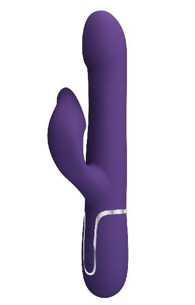 Фиолетовый вибратор-кролик Falin с вращением бусин - 22,7 см. от Baile