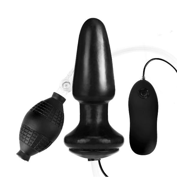 Надувная вибрирующая анальная пробка  Inflatable Vibrating Butt Plug - 10,2 см. от Lux Fetish