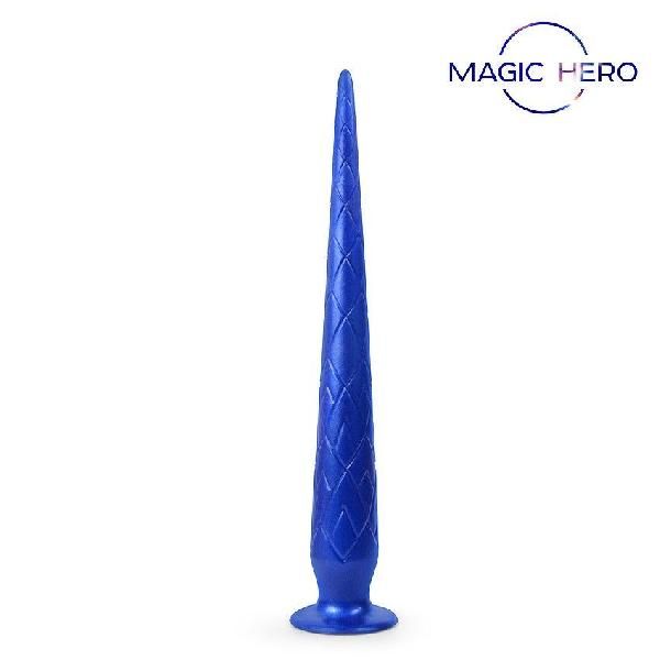 Синий стимулятор с ромбовидным рельефом - 31,5 см. от Bior toys