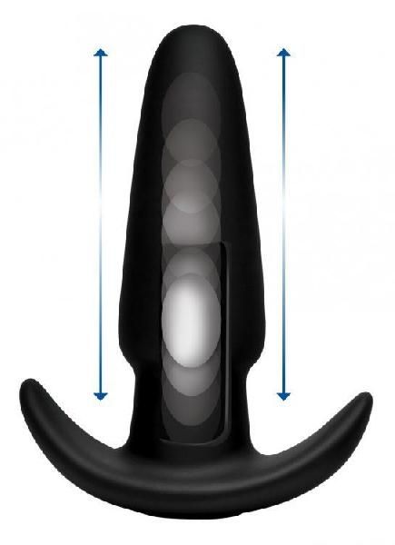 Черная анальная вибропробка Kinetic Thumping 7X Medium Anal Plug - 13,3 см. от XR Brands