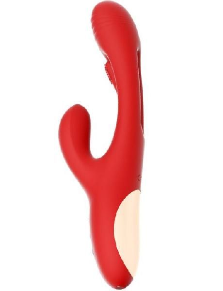 Красный ударный вибратор-кролик G-Hit - 24 см. от Eroticon