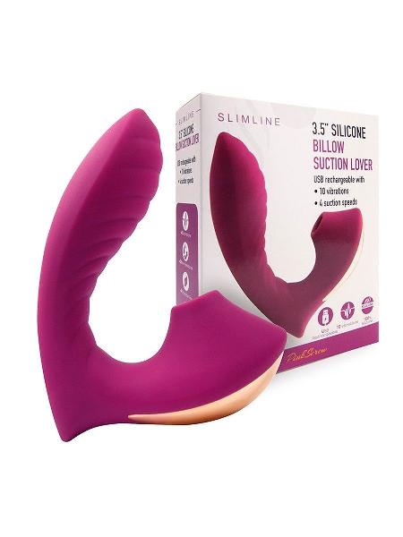 Сливовый вибромассажер с вакуумной стимуляцией клитора от Erokay