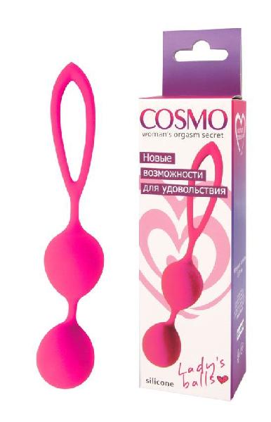 Розовые вагинальные шарики с петлёй Cosmo от Bior toys
