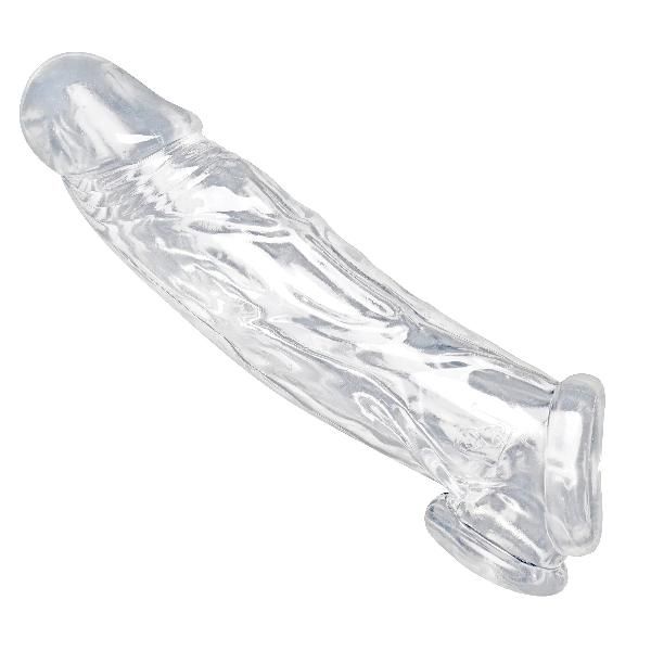 Прозрачная насадка для увеличения члена Realistic Clear Penis Enhancer and Ball Stretcher - 20,3 см. от XR Brands