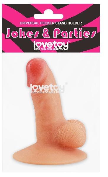 Телесный пенис-сувенир Universal Pecker Stand Holder от Lovetoy