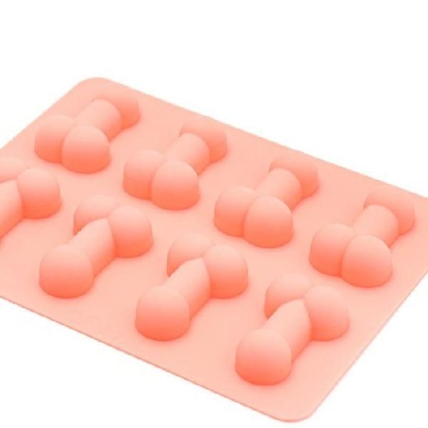 Розовая силиконовая форма с фаллосами от Сима-Ленд