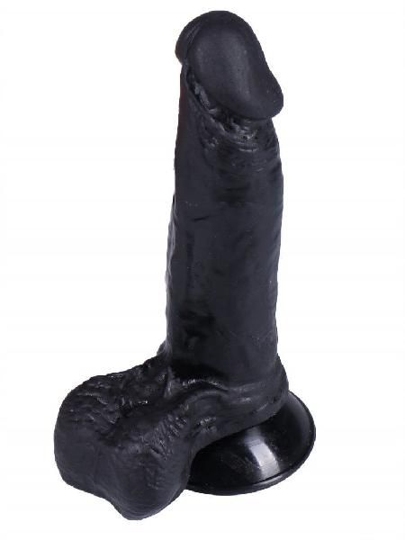 Черный вибратор-реалистик на присоске №2 - 16,3 см. от Сумерки богов