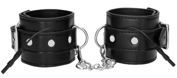 Черные наручники с электростимуляцией Electro Handcuffs от Shots Media BV