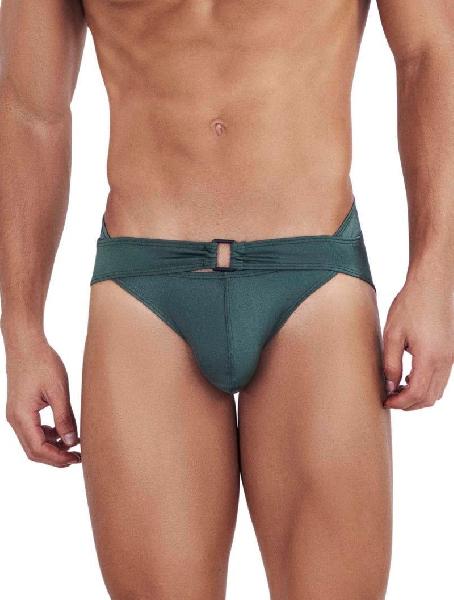 Зеленые мужские трусы-брифы с поясом Flashing Brief от Clever Masculine Underwear