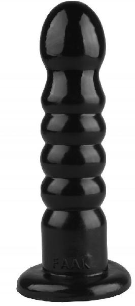 Черный анальный рельефный стимулятор - 22 см. от Сумерки богов