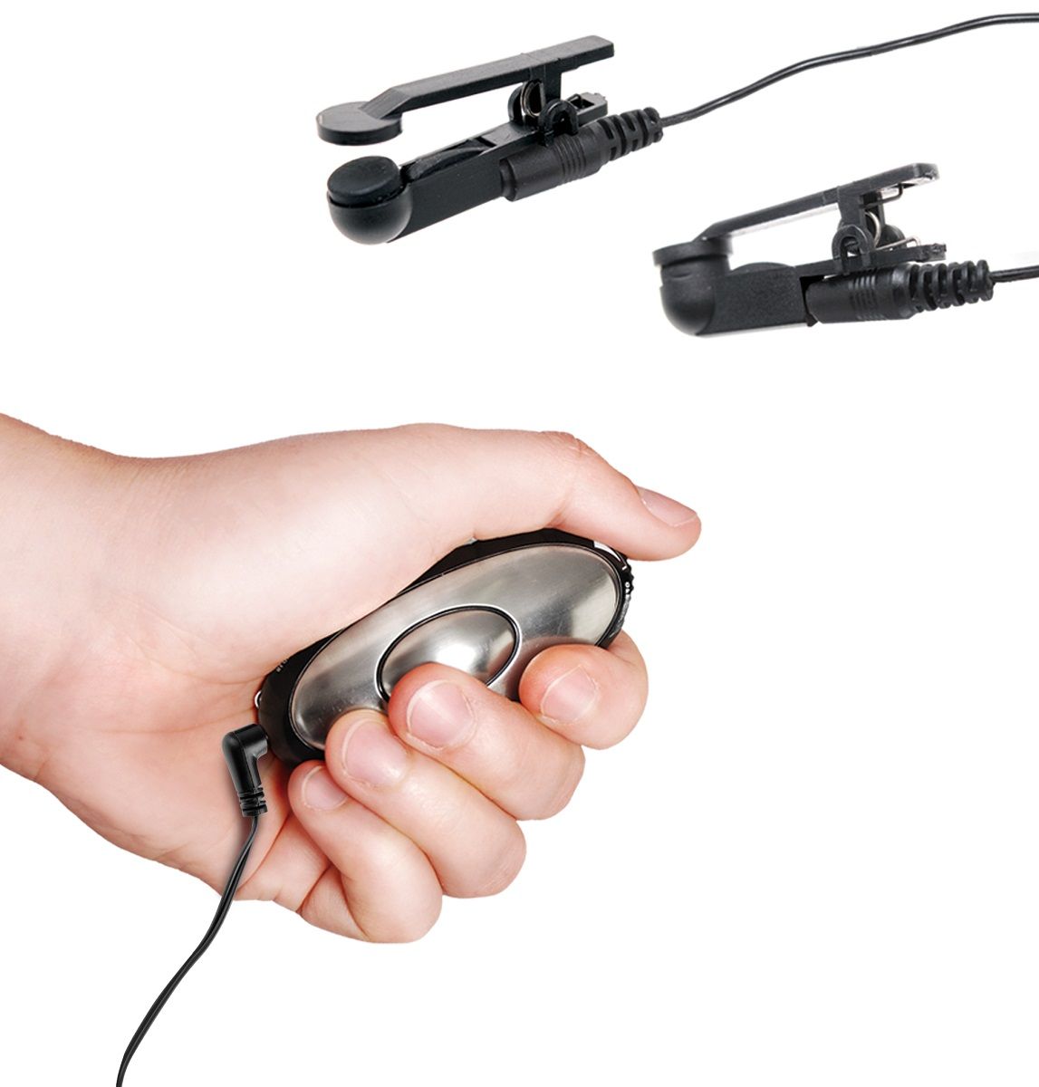 Черные электрические зажимы для сосков Shock Therapy Nipple Clamps от Pipedream