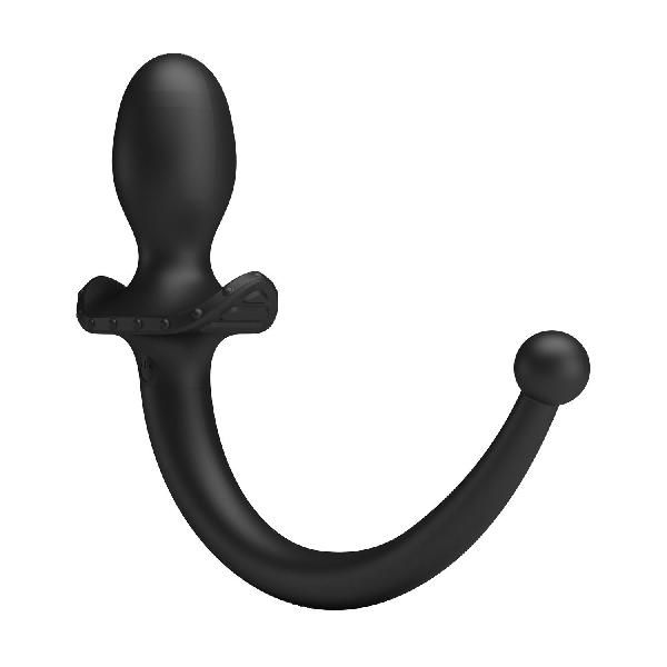 Черная анальная вибропробка с хвостом Anthony от Baile