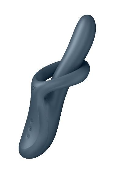 Серый вибратор-ротатор с функцией нагрева Heat Flex 4 - 23 см. от Satisfyer