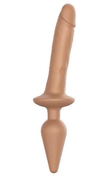 Карамельный двусторонний фаллоимитатор Switch Plug-In Realistic Size S от Strap-on-me