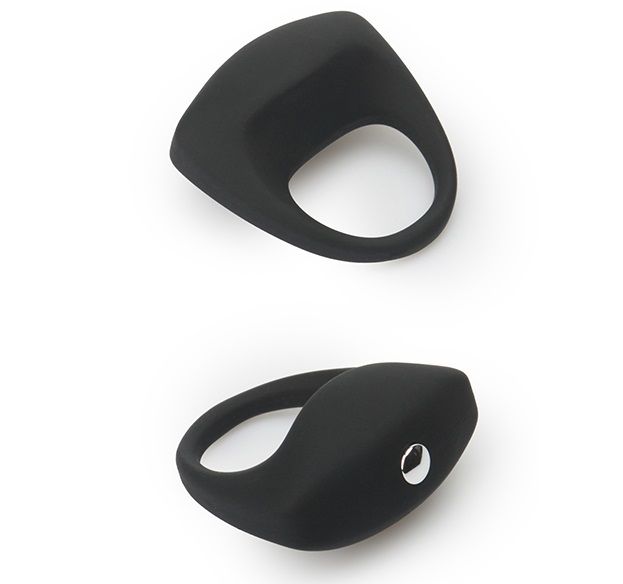 Чёрное эрекционное кольцо LIT-UP SILICONE STIMU RING 8 от Dream Toys
