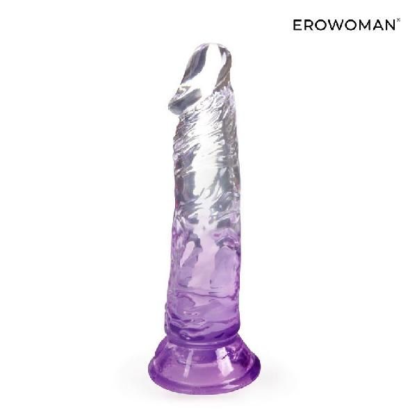 Фиолетовый гибкий фаллоимитатор - 18,5 см. от Bior toys