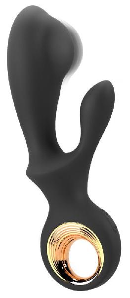 Черный вибратор-кролик с функцией расширения Inflatable Rabbit Vibrator - 18,3 см. от Orion