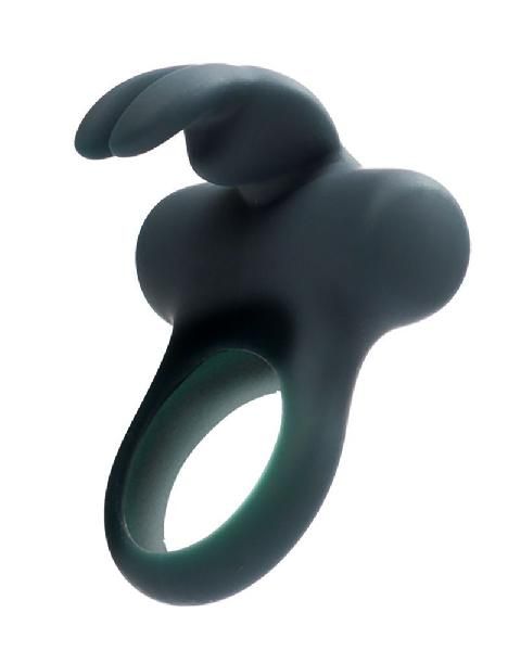 Чёрное эрекционное перезаряжаемое виброкольцо VeDO Frisky Bunny от VeDO