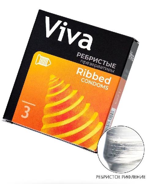 Ребристые презервативы VIVA Ribbed - 3 шт. от VIZIT