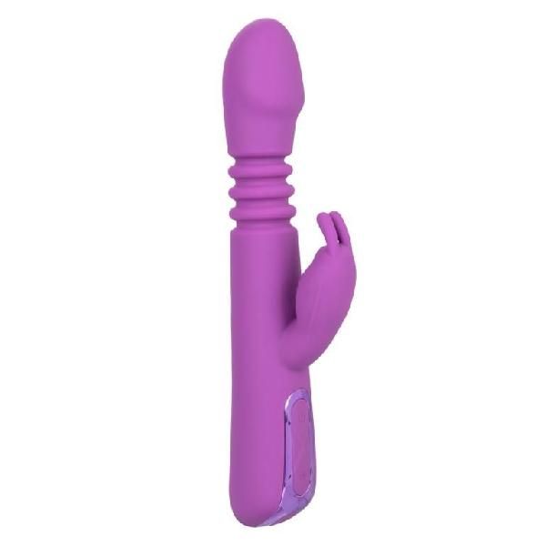 Фиолетовый вибратор-кролик Elite Thrusting Rabbit с возвратно-поступательными движениями - 23,5 см. от California Exotic Novelties