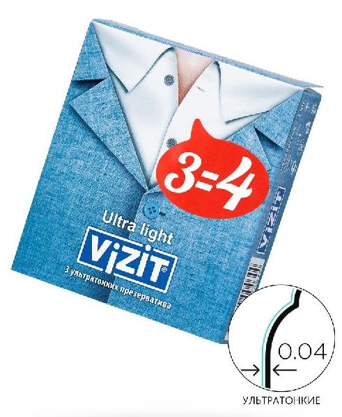 Ультратонкие презервативы VIZIT Ultra light - 3 шт. от VIZIT