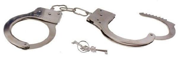 Серебристые металлические наручники с ключиками от Сима-Ленд