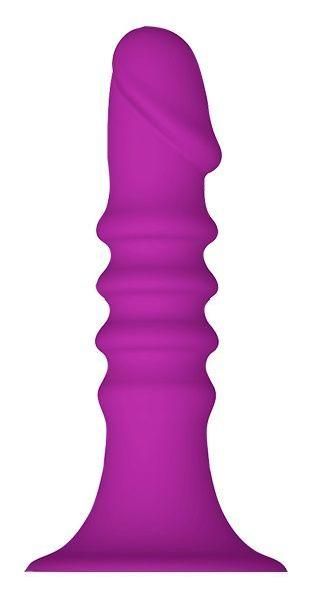 Фиолетовый анальный стимулятор RIBBED PLUG - 13,5 см. от Dream Toys