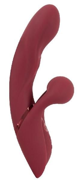 Малиновый вибратор-кролик с функцией постукивания 2 Function Rabbit Vibrator - 22,3 см. от Orion