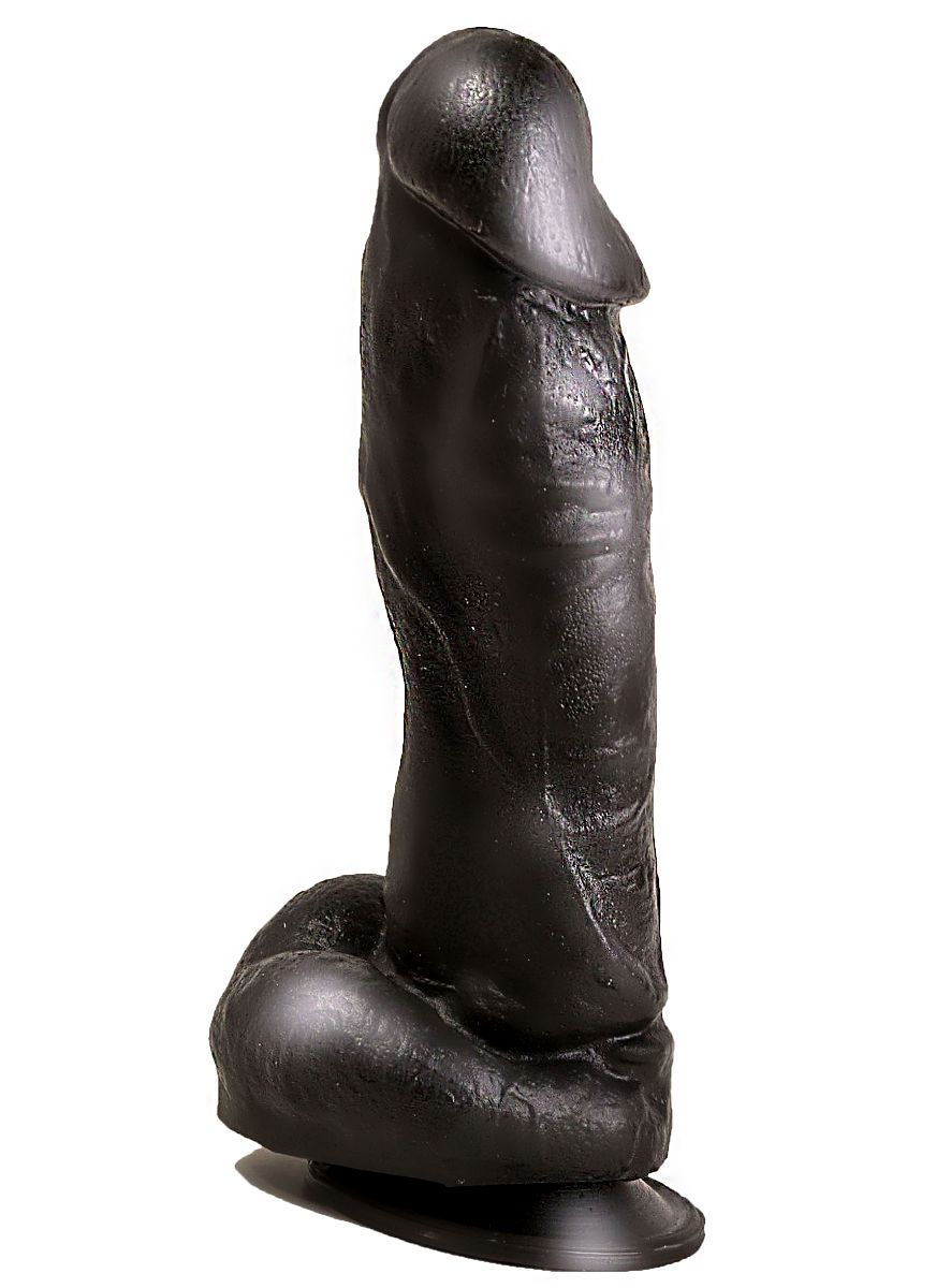 Большой чёрный фаллоимитатор на присоске - 20,5 см. от LOVETOY (А-Полимер)