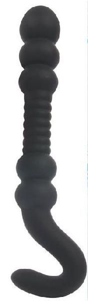 Черный фантазийный двусторонний анальный стимулятор - 25 см. от Bior toys
