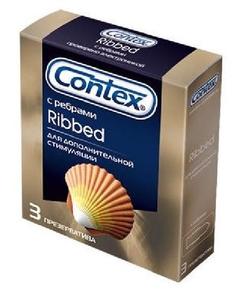 Презервативы с рёбрышками CONTEX Ribbed - 3 шт. от Contex