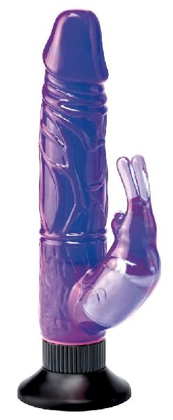 Фиолетовый вибратор-кролик с присоской Deluxe Bunny - 21 см. от Pipedream
