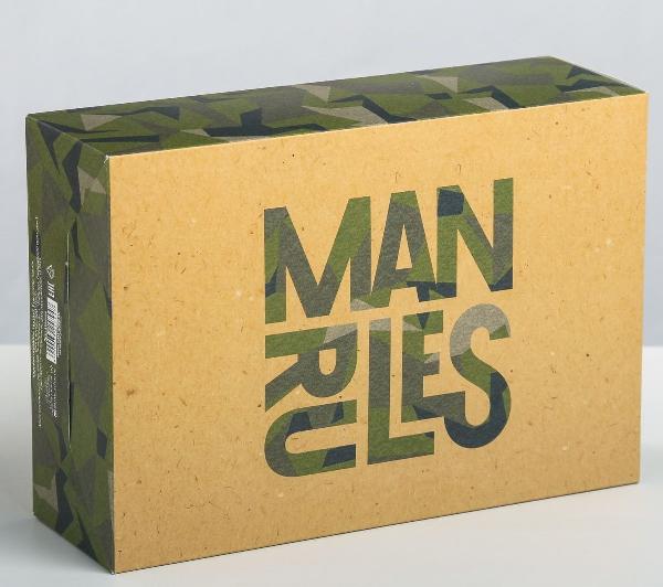 Складная коробка Man rules - 16 х 23 см. от Сима-Ленд