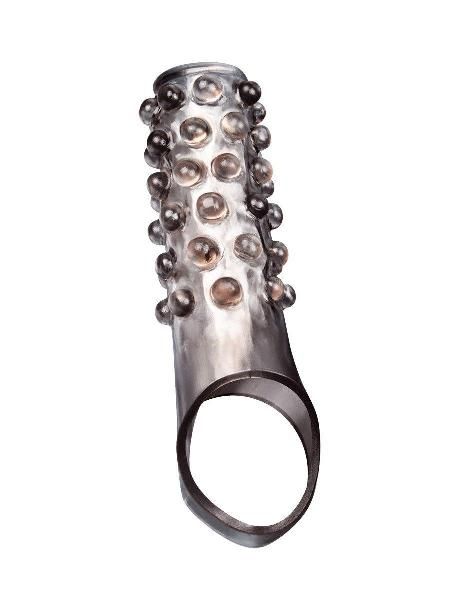 Дымчатая насадка на пенис с выпуклостями - 11 см. от Sex Expert