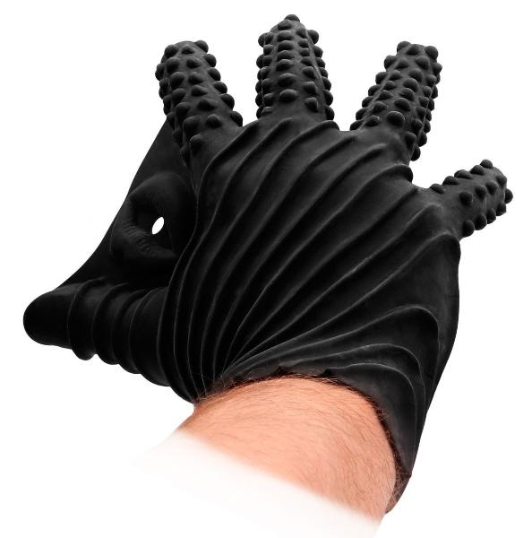 Черная стимулирующая перчатка-мастурбатор Masturbation Glove от Shots Media BV