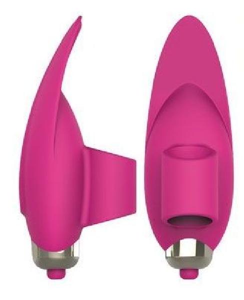 Розовый вибростимулятор с петелькой под палец - 8 см. от Bior toys