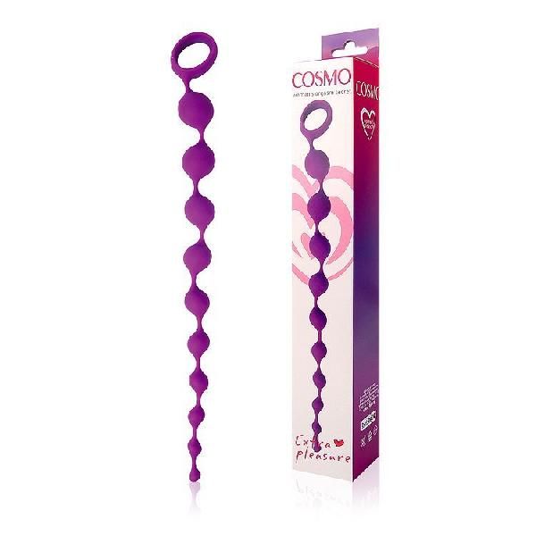 Фиолетовая фигурная анальная цепочка Cosmo - 32 см. от Bior toys